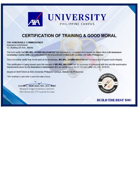 bnl certificates